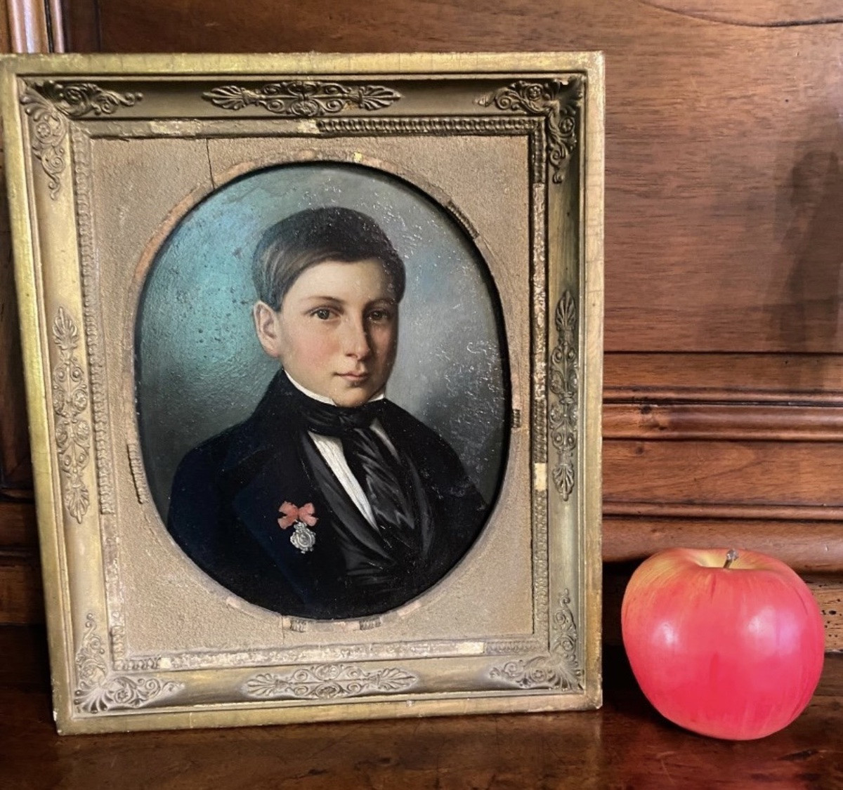 The First Communicant Or The Graduate, Portrait Of A Young Man On Metal, 1849-photo-4