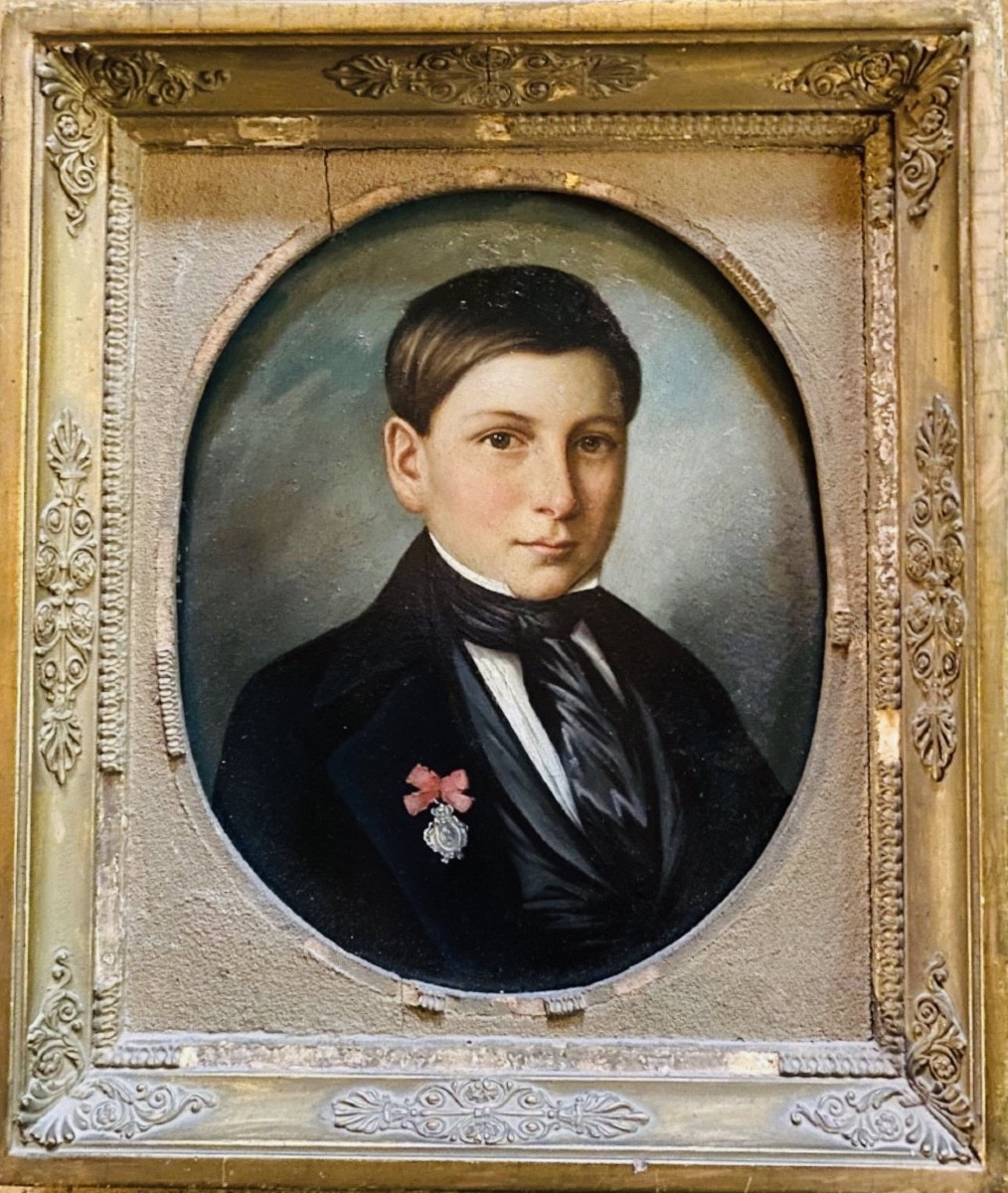 The First Communicant Or The Graduate, Portrait Of A Young Man On Metal, 1849