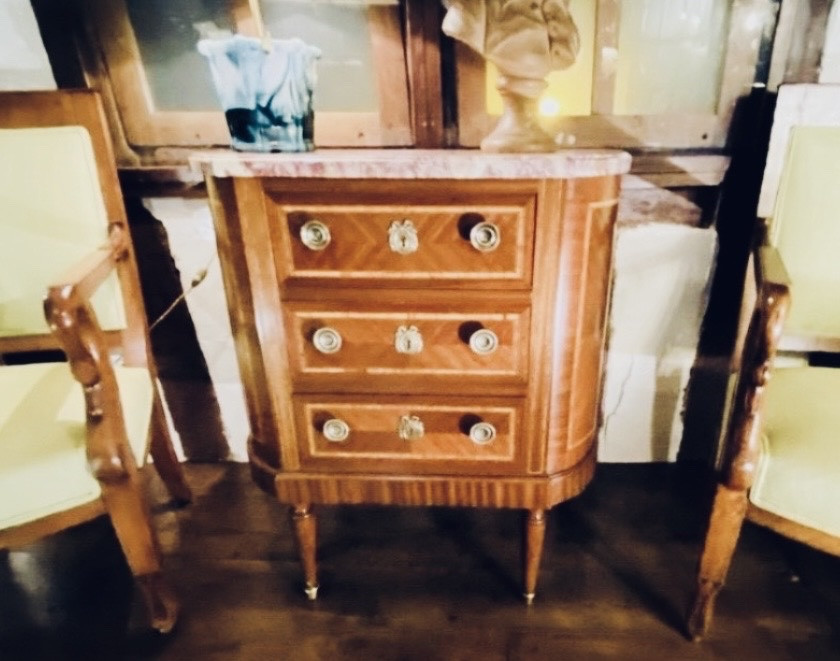 Louis XVI Style Commode With Rounded Sides, Faubourg Work-photo-2