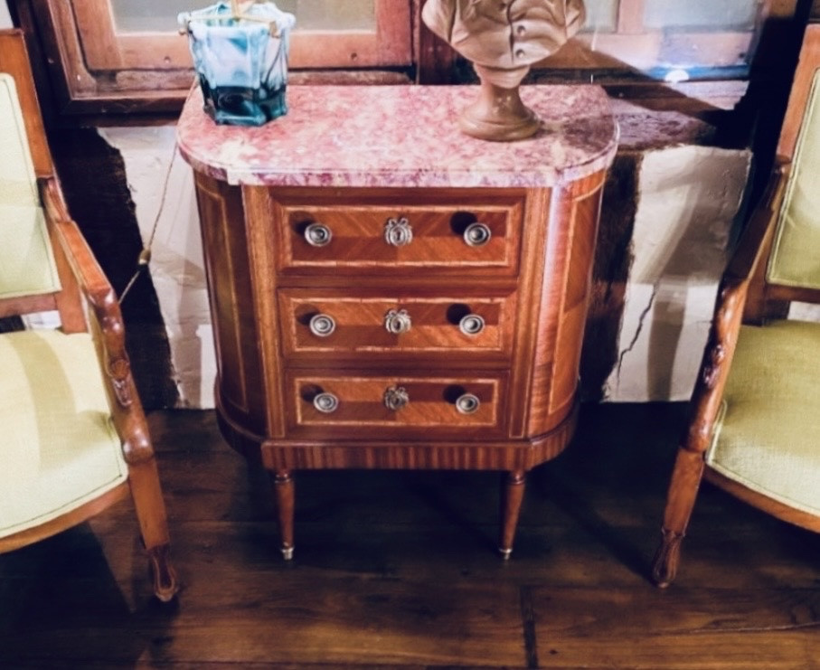 Louis XVI Style Commode With Rounded Sides, Faubourg Work-photo-4