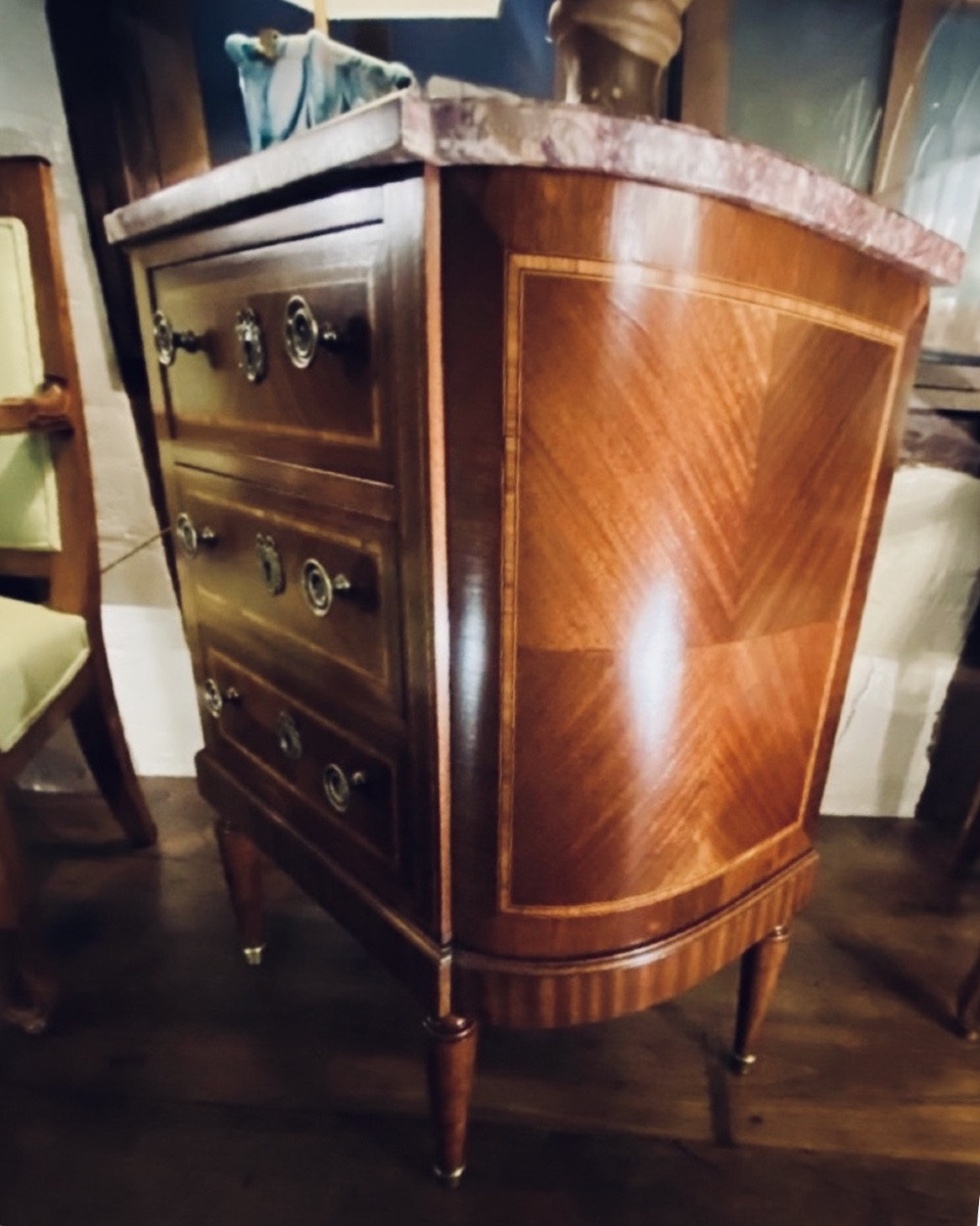 Louis XVI Style Commode With Rounded Sides, Faubourg Work-photo-6