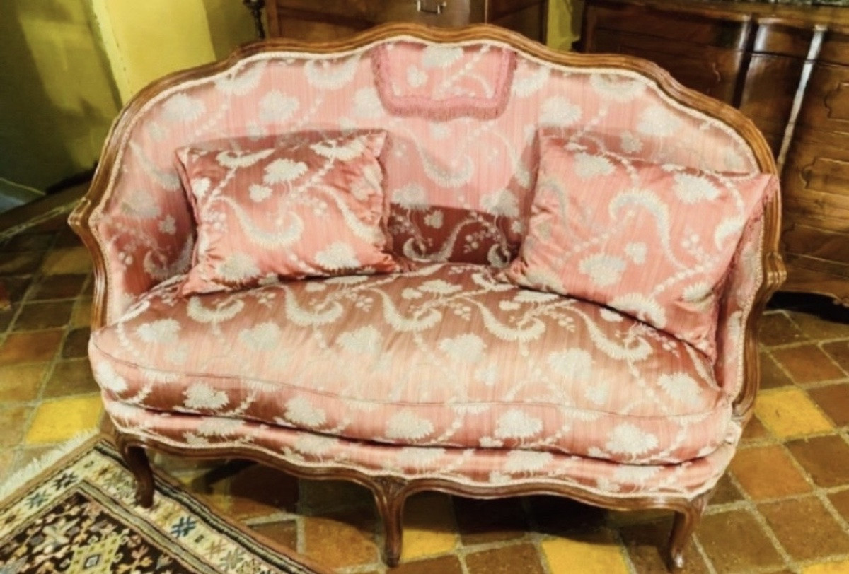 Louis XV Period Basket Sofa In Walnut - 18th Century-photo-6