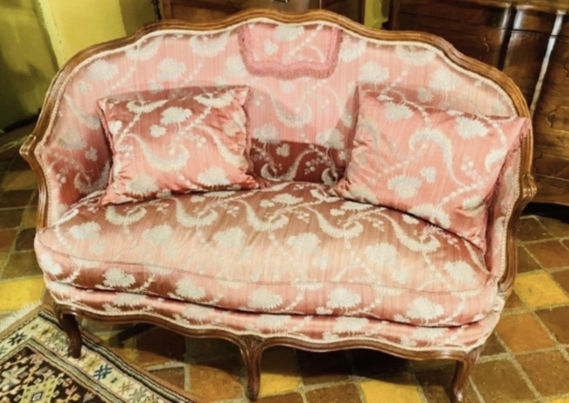 Louis XV Period Basket Sofa In Walnut - 18th Century-photo-8