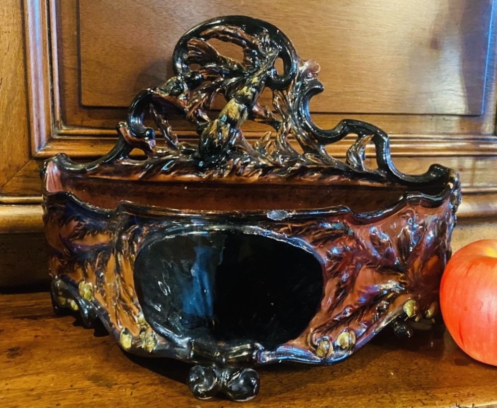 Large Art Nouveau Earthenware Letter Tray - Naturalist Décor - Attributed To Gallé-photo-1