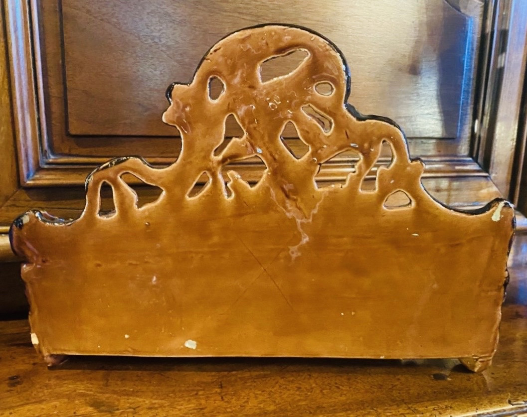 Large Art Nouveau Earthenware Letter Tray - Naturalist Décor - Attributed To Gallé-photo-4