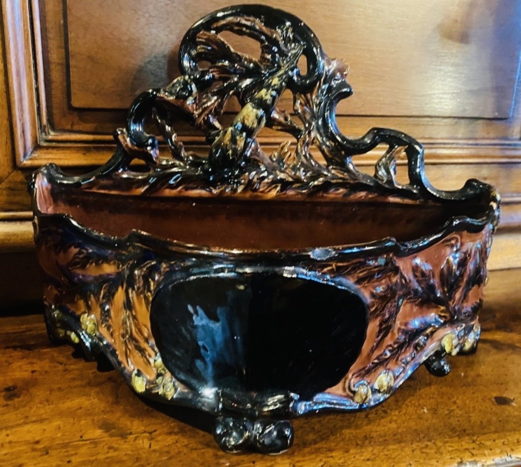 Large Art Nouveau Earthenware Letter Tray - Naturalist Décor - Attributed To Gallé