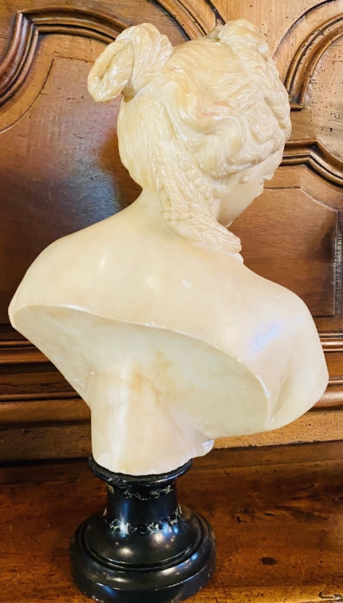 Antique-style Bust Of Venus In Translucent Marble - Souvenir Du Grand Tour, 19th Century-photo-5
