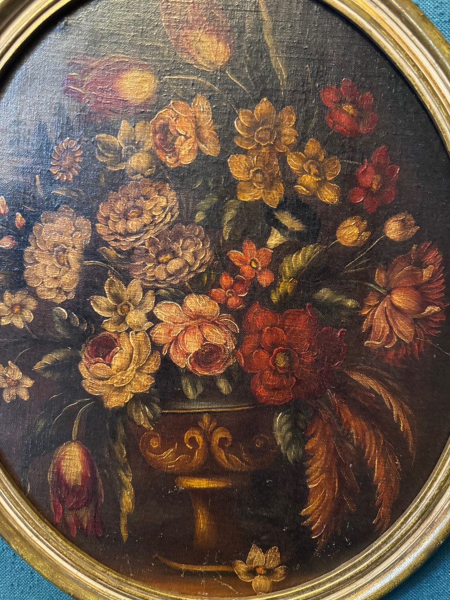 PAIRE DE NATURES MORTES AUX FLEURS – VASES MÉDICISFin du XIXe siècle-photo-5