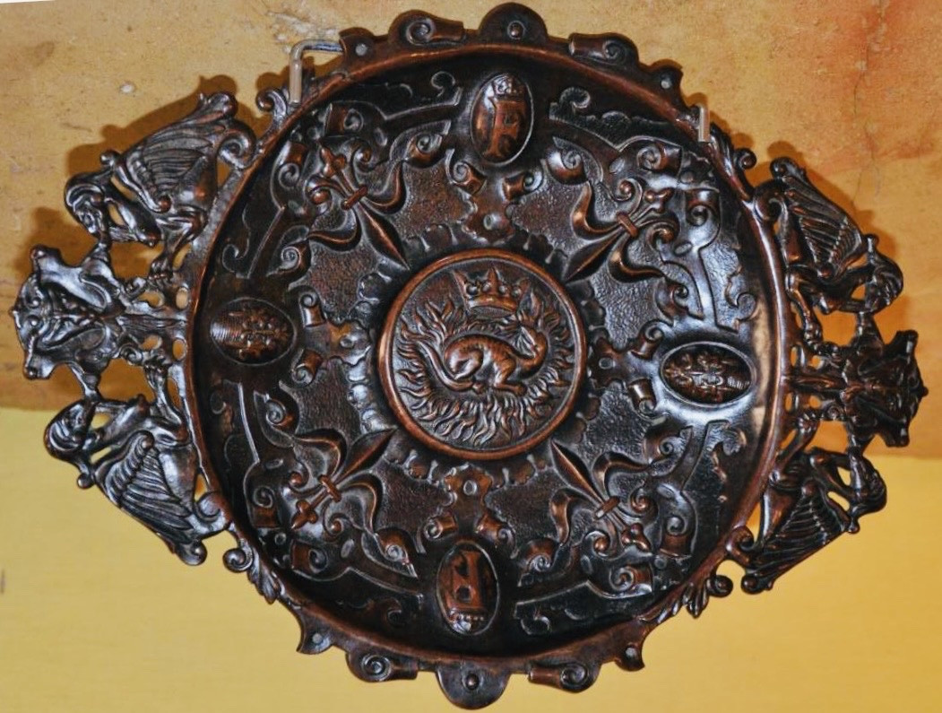 Large Bronze Salamander Dish - Renaissance Style, Napoleon III Period-photo-1