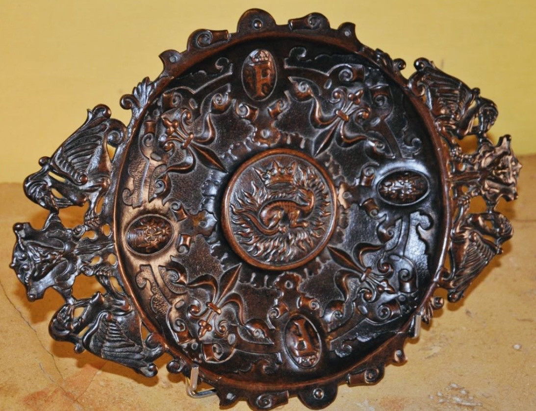 Large Bronze Salamander Dish - Renaissance Style, Napoleon III Period-photo-7