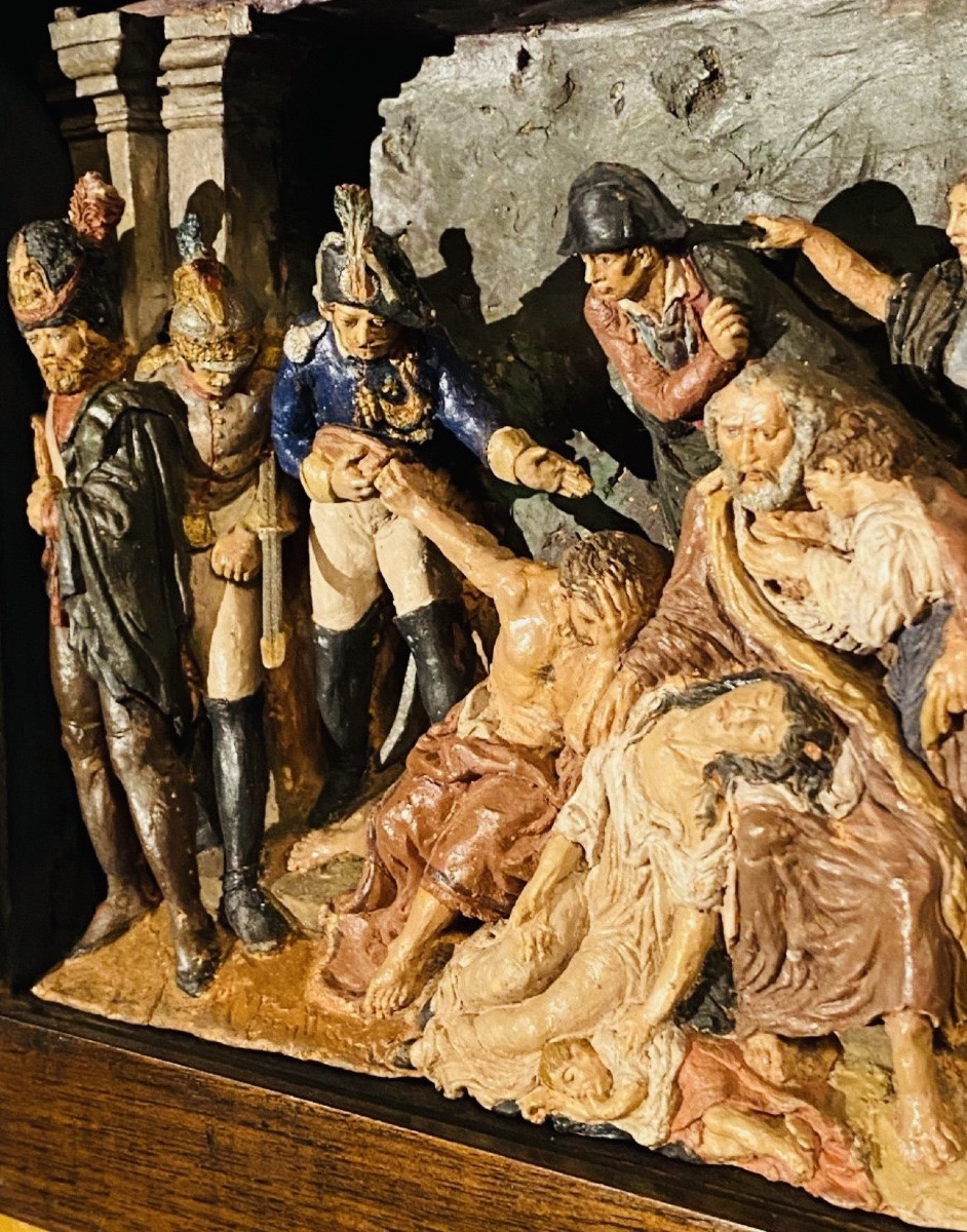 Napoleon Visiting The Plague Victims In Jaffa Polychrome Terra Cotta Diorama, 19th Century From-photo-3