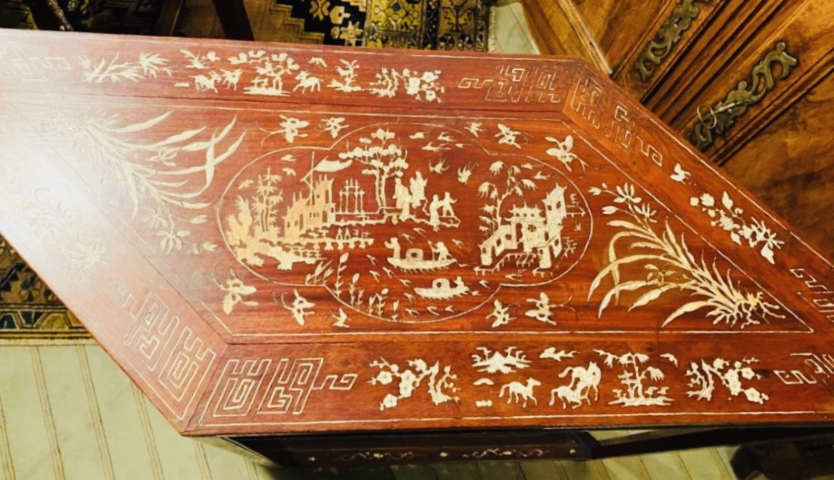 Vietnamese Diamond-shaped Corner Console - 1889 Paris World's Fair-photo-2