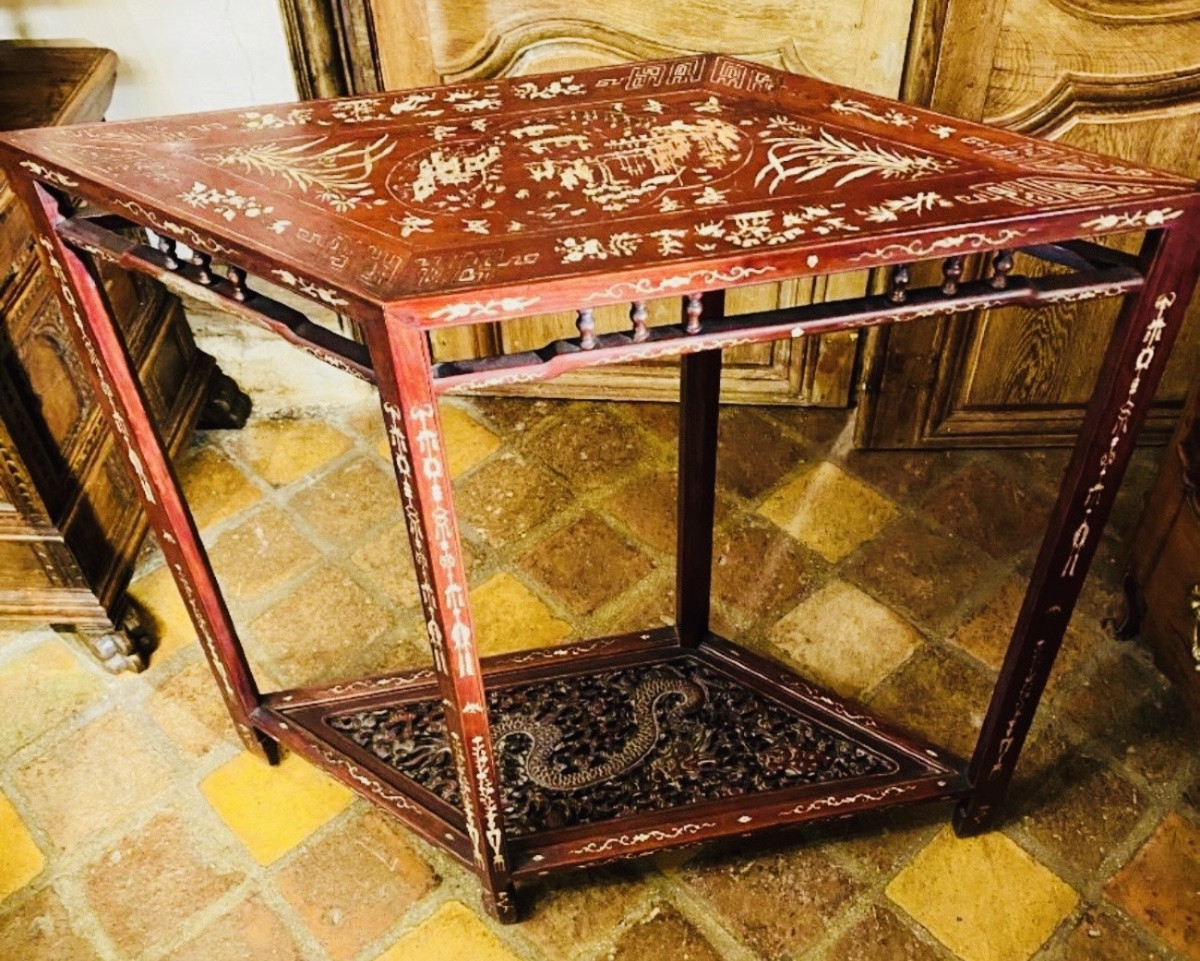 Vietnamese Diamond-shaped Corner Console - 1889 Paris World's Fair-photo-2