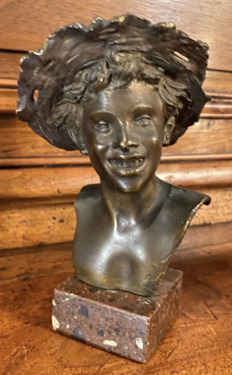 Buste de jeune Napolitain dans le goût de Vincenzo Gemito – fin XIXe siècle-photo-4