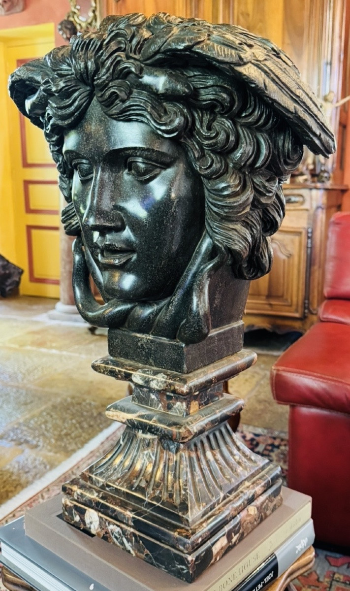 Large Medusahead - Gorgon In The Style Of The Rondanini Jellyfish Decorative Sculpture - France-photo-1