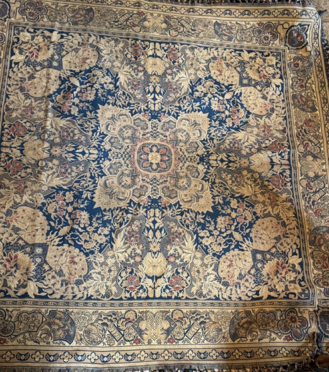 Grand tapis de table persan Kerman, début du XXe siècle-photo-4