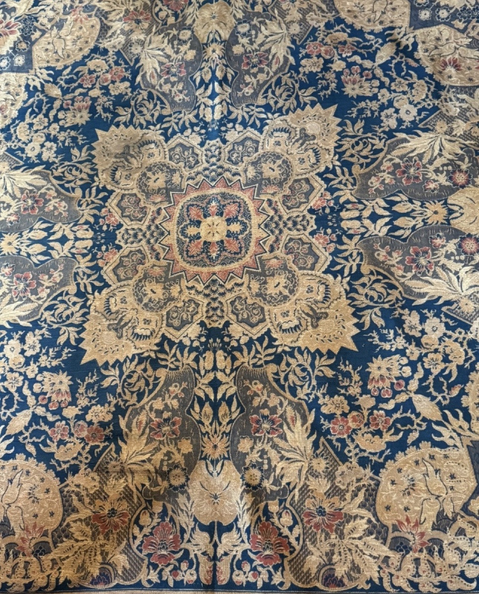 Grand tapis de table persan Kerman, début du XXe siècle-photo-1