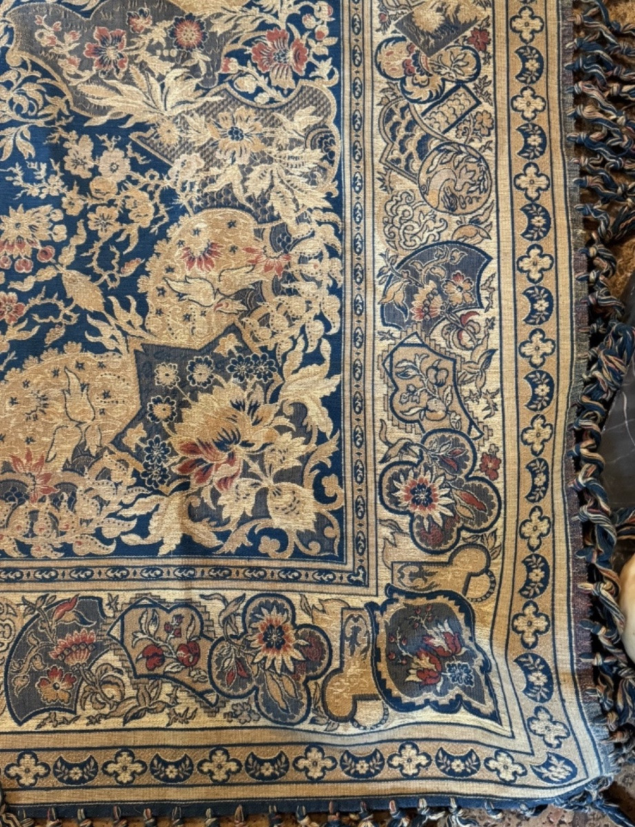 Grand tapis de table persan Kerman, début du XXe siècle-photo-2