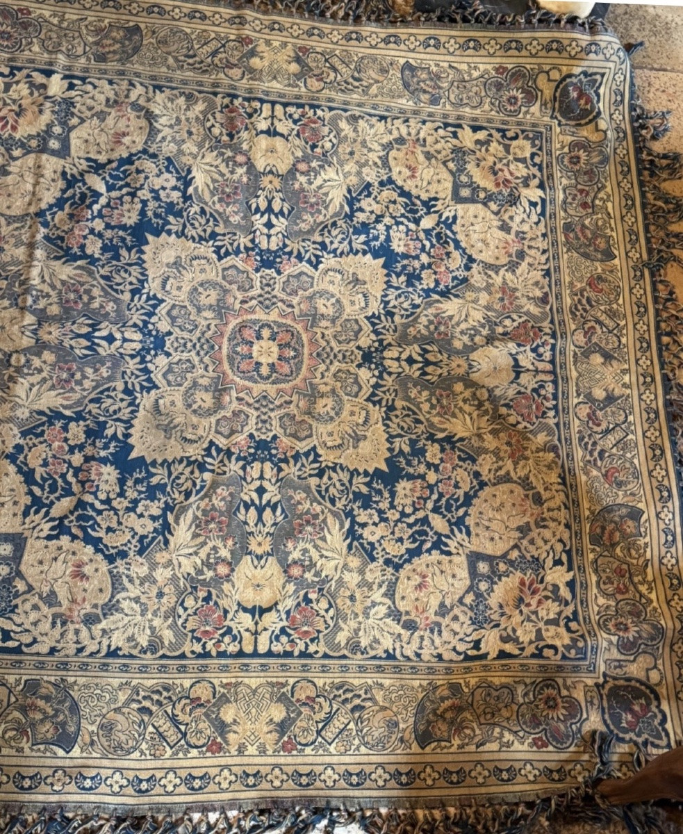Grand tapis de table persan Kerman, début du XXe siècle-photo-6
