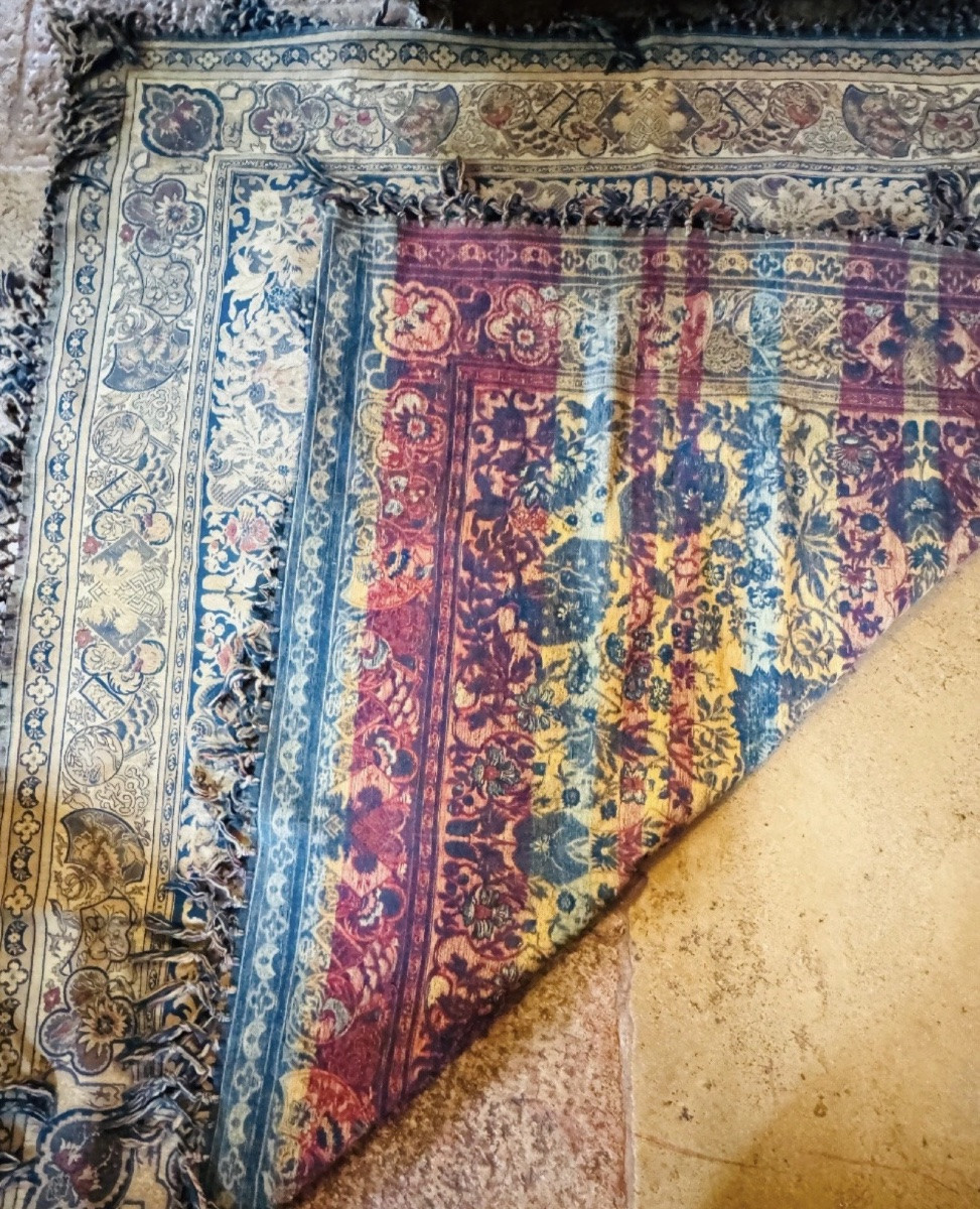 Grand tapis de table persan Kerman, début du XXe siècle-photo-8