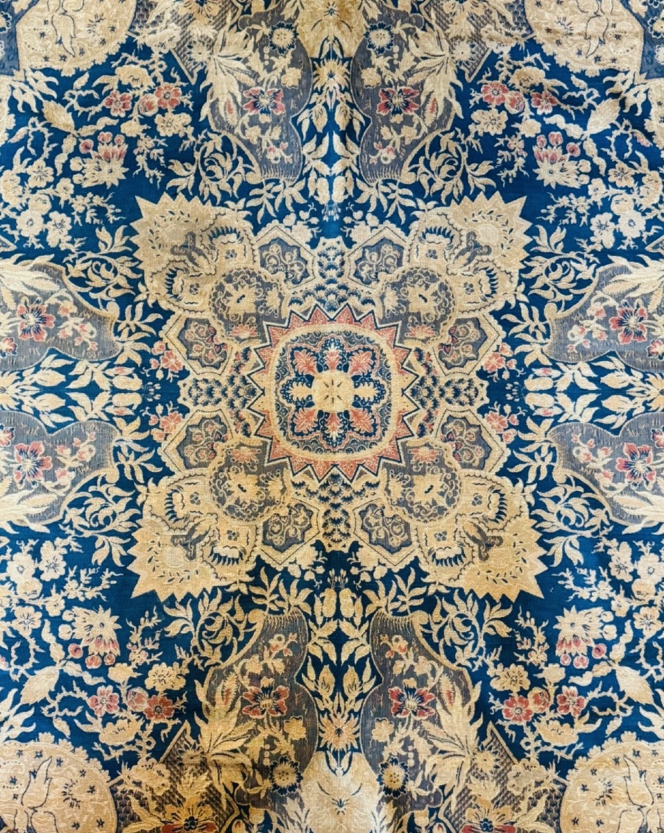 Grand tapis de table persan Kerman, début du XXe siècle
