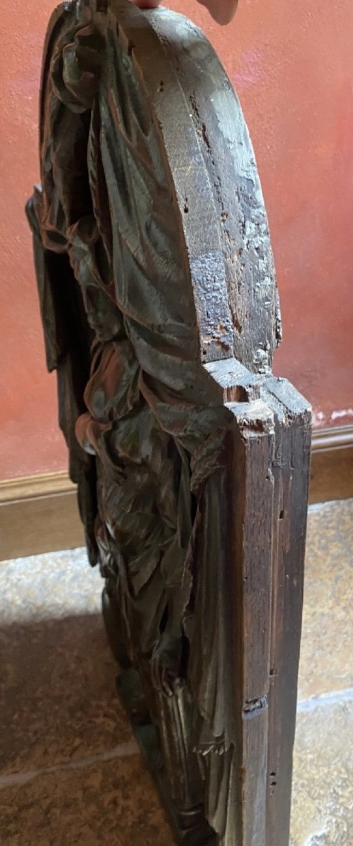 Allégorie de la Charité - Sculpture en chêne en haut relief, ronde-bosse partielle - Travail fr-photo-7