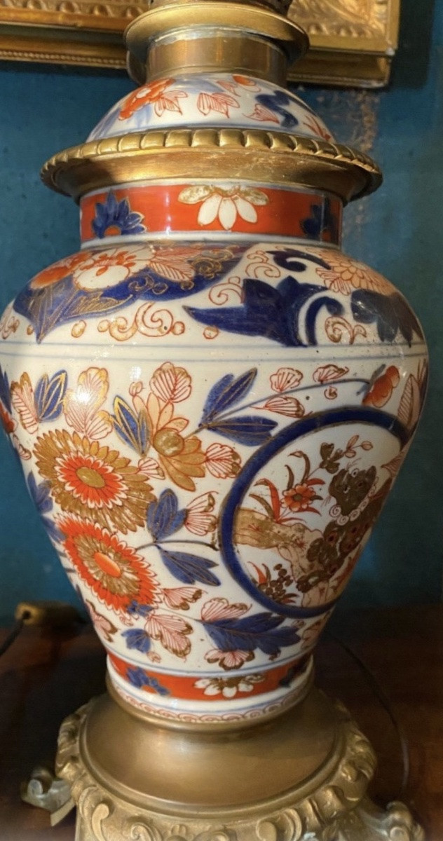 Pair Of Covered Imari Vases Mounted As Napoleon III Lamps-photo-4