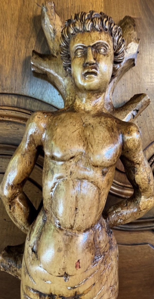 HAUTE ÉPOQUE, SAINT SÉBASTIEN VERS 1500 EN PEUPLIER-photo-2