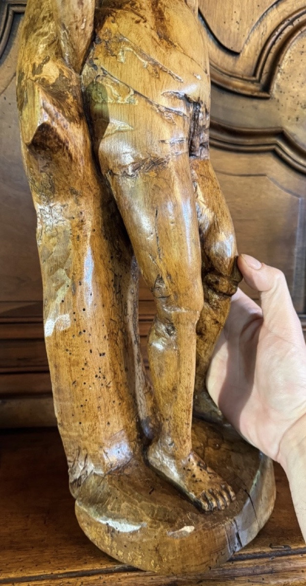 HAUTE ÉPOQUE, SAINT SÉBASTIEN VERS 1500 EN PEUPLIER-photo-4