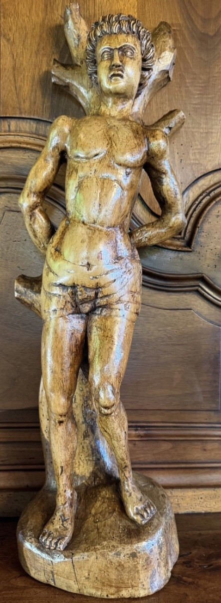 HAUTE ÉPOQUE, SAINT SÉBASTIEN VERS 1500 EN PEUPLIER