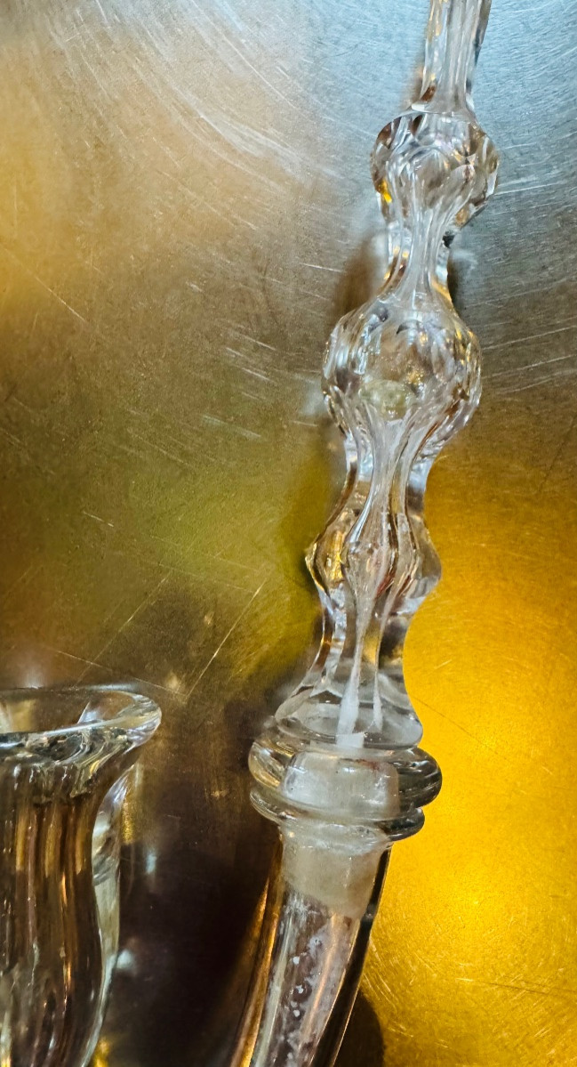 Large Pipe In Blown, Moulded And Cut Bohemian Crystal - 19th Century - 46 Cm-photo-4
