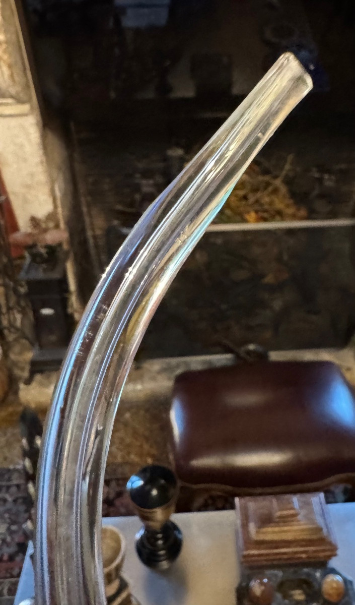 Large Pipe In Blown, Moulded And Cut Bohemian Crystal - 19th Century - 46 Cm-photo-8