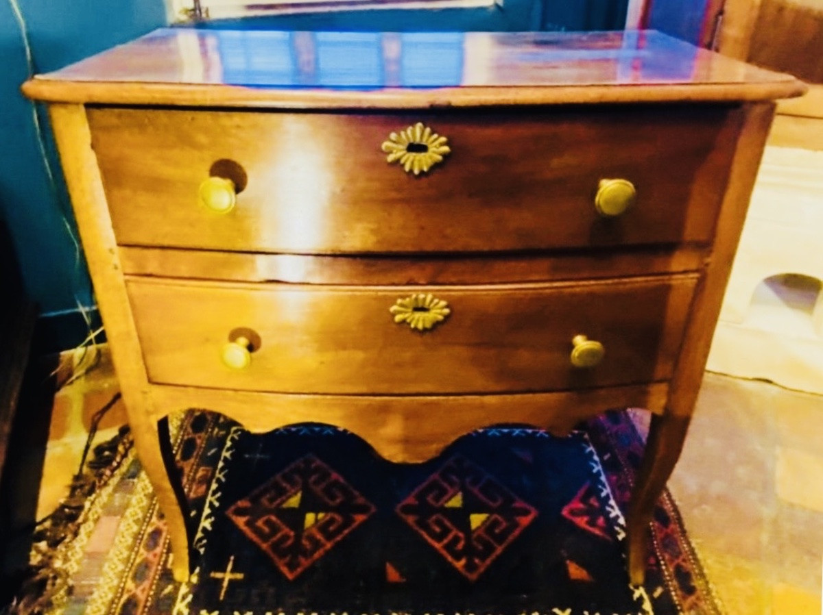 COMMODE SAUTEUSE CEINTRÉE DU DAUPHINÉ EN NOYER XVIII EME SIÈCLE-photo-3