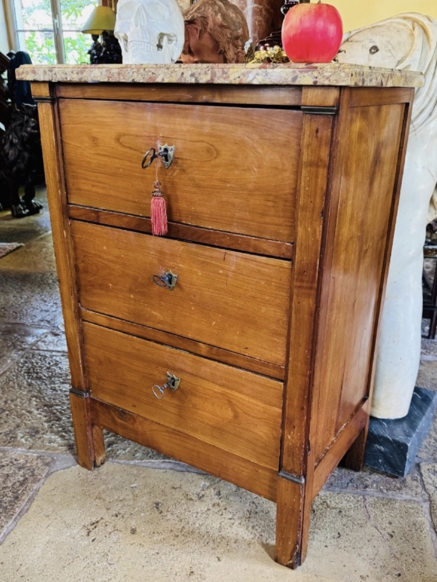 PETITE COMMODE D’ENTRE DEUX d’époque DIRECTOIRE EN ACAJOU DU XIX EME SIÈCLE-photo-3