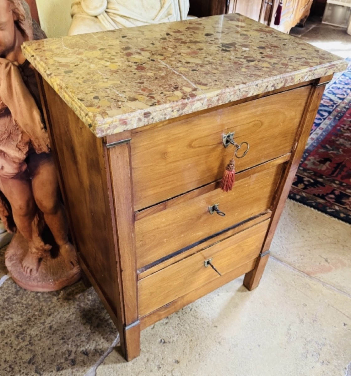 PETITE COMMODE D’ENTRE DEUX d’époque DIRECTOIRE EN ACAJOU DU XIX EME SIÈCLE-photo-5