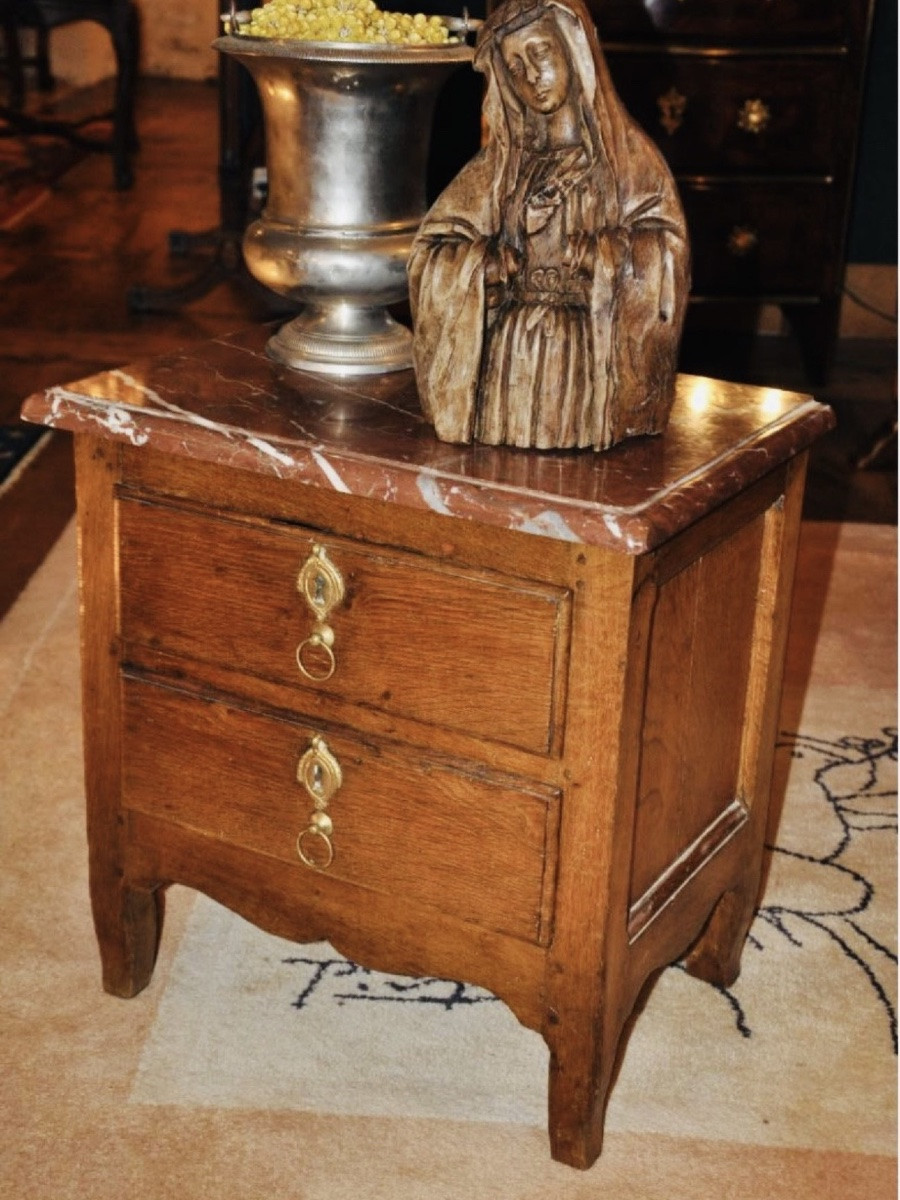 PETITE COMMODE miniature EN CHÊNE LOUIS XV DU XVIII EME SIÈCLE-photo-3