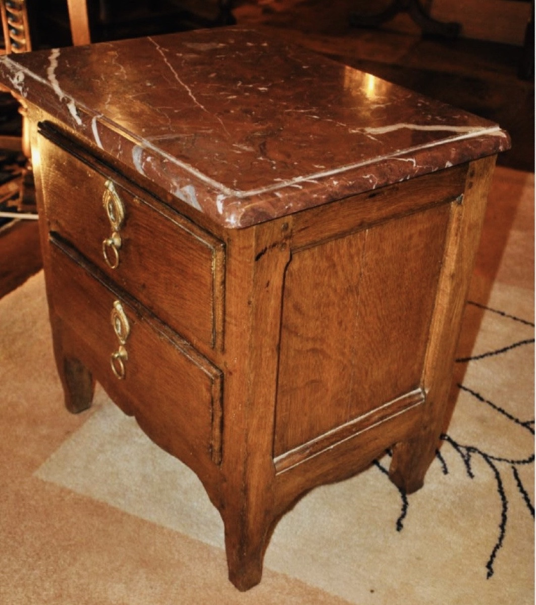 PETITE COMMODE miniature EN CHÊNE LOUIS XV DU XVIII EME SIÈCLE-photo-8