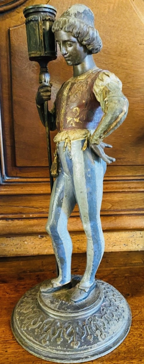 Paire de Bougeoirs aux Pages Renaissance-photo-8