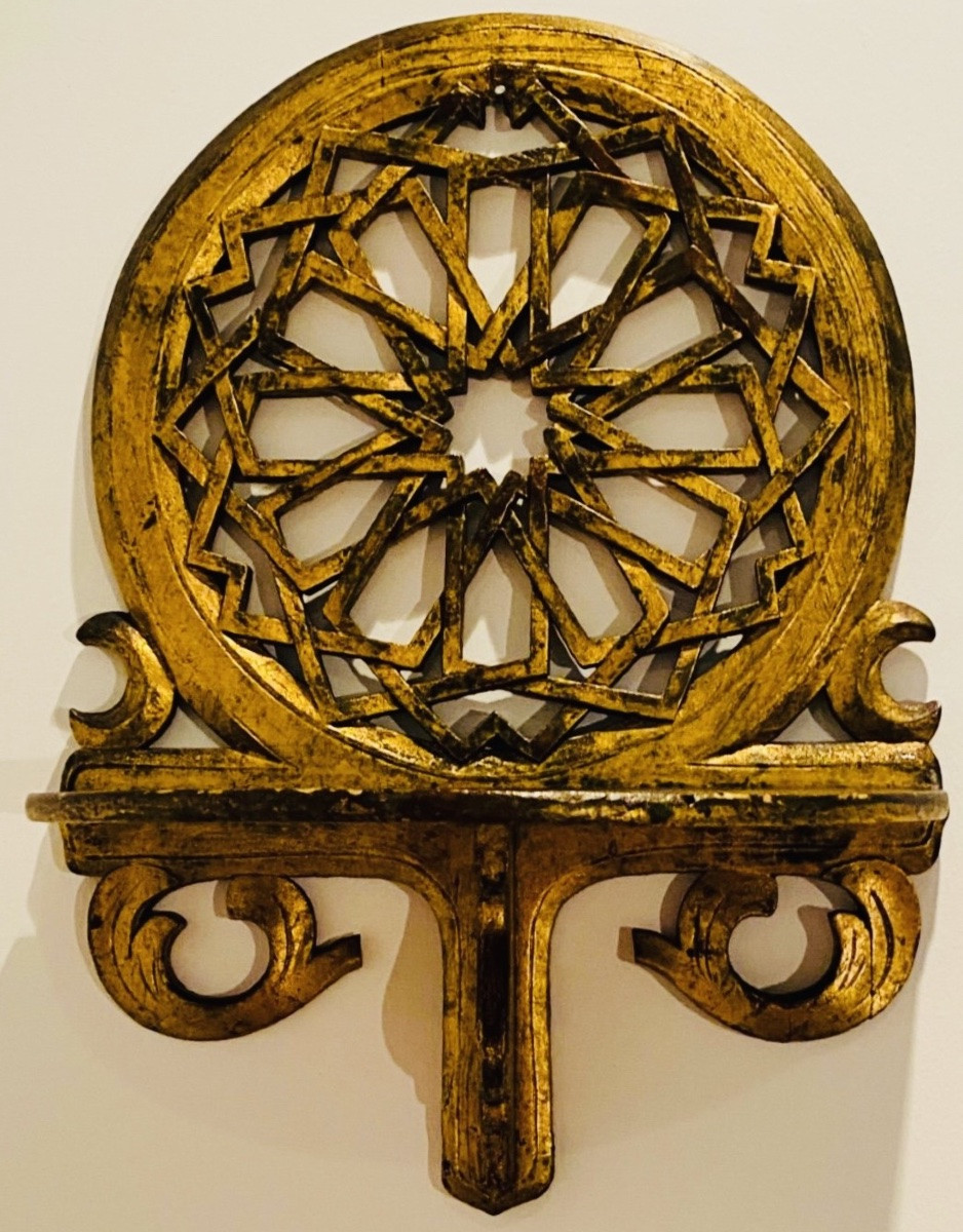 Wall-mounted Shelf In Gilded Wood Eastern Kavukluk - Turban Door First Half Of The 20th Century-photo-2