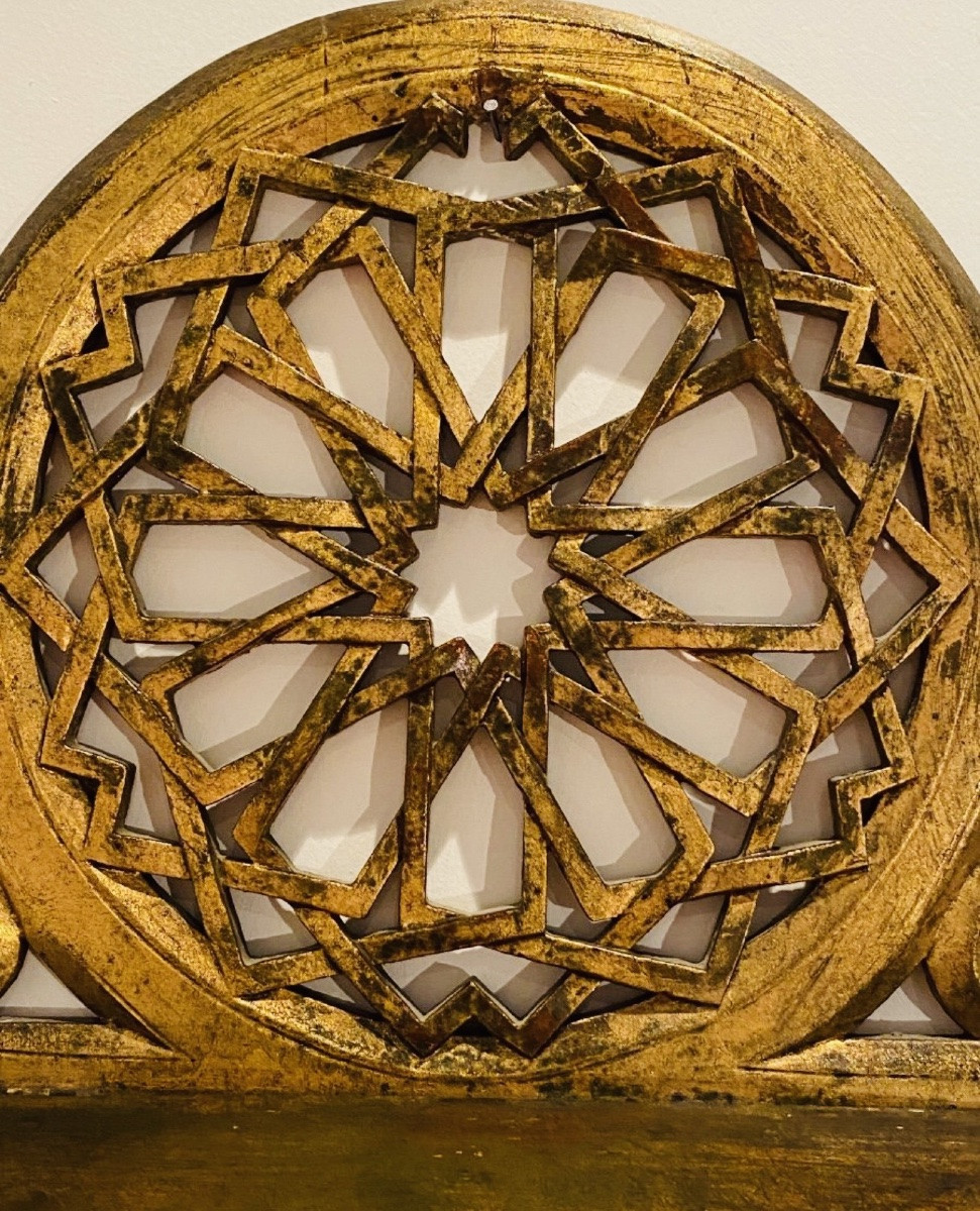 Wall-mounted Shelf In Gilded Wood Eastern Kavukluk - Turban Door First Half Of The 20th Century-photo-3
