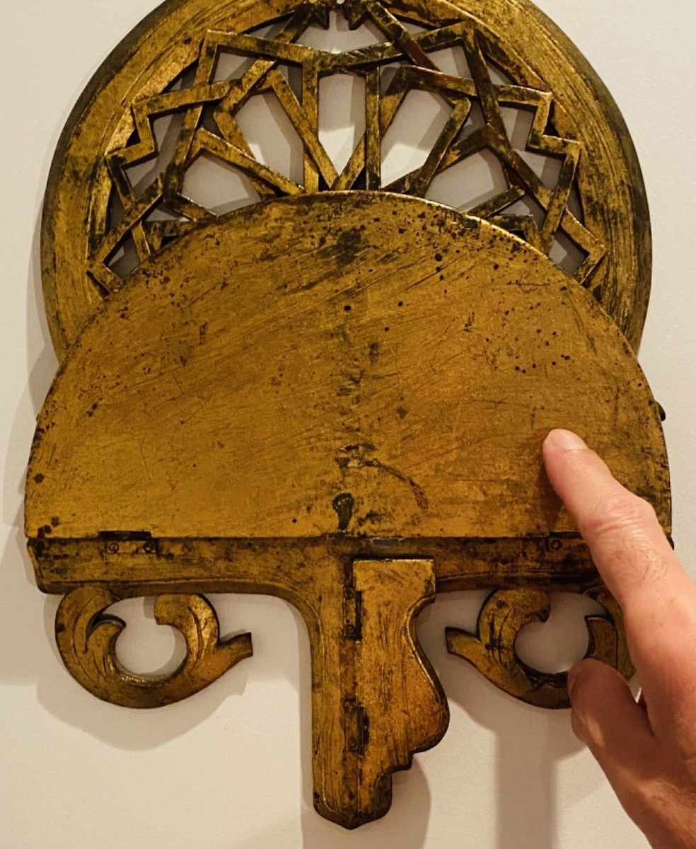 Wall-mounted Shelf In Gilded Wood Eastern Kavukluk - Turban Door First Half Of The 20th Century-photo-1