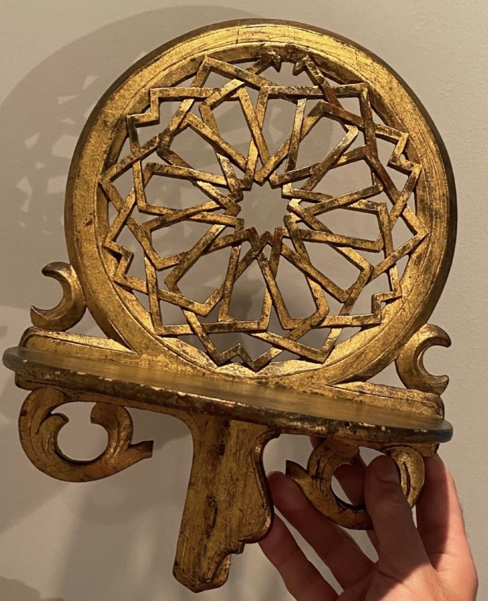 Wall-mounted Shelf In Gilded Wood Eastern Kavukluk - Turban Door First Half Of The 20th Century-photo-5