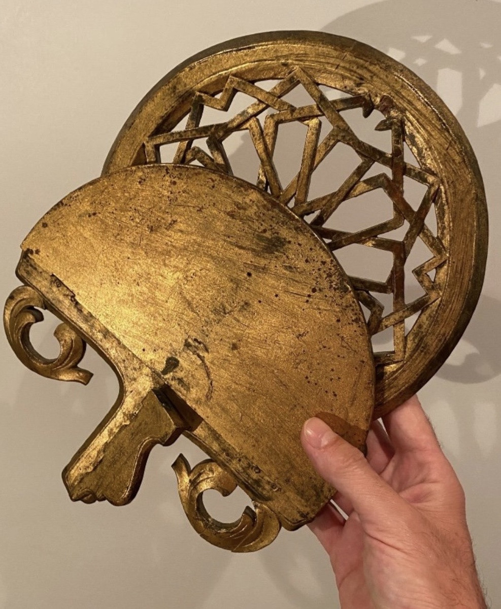 Wall-mounted Shelf In Gilded Wood Eastern Kavukluk - Turban Door First Half Of The 20th Century-photo-6