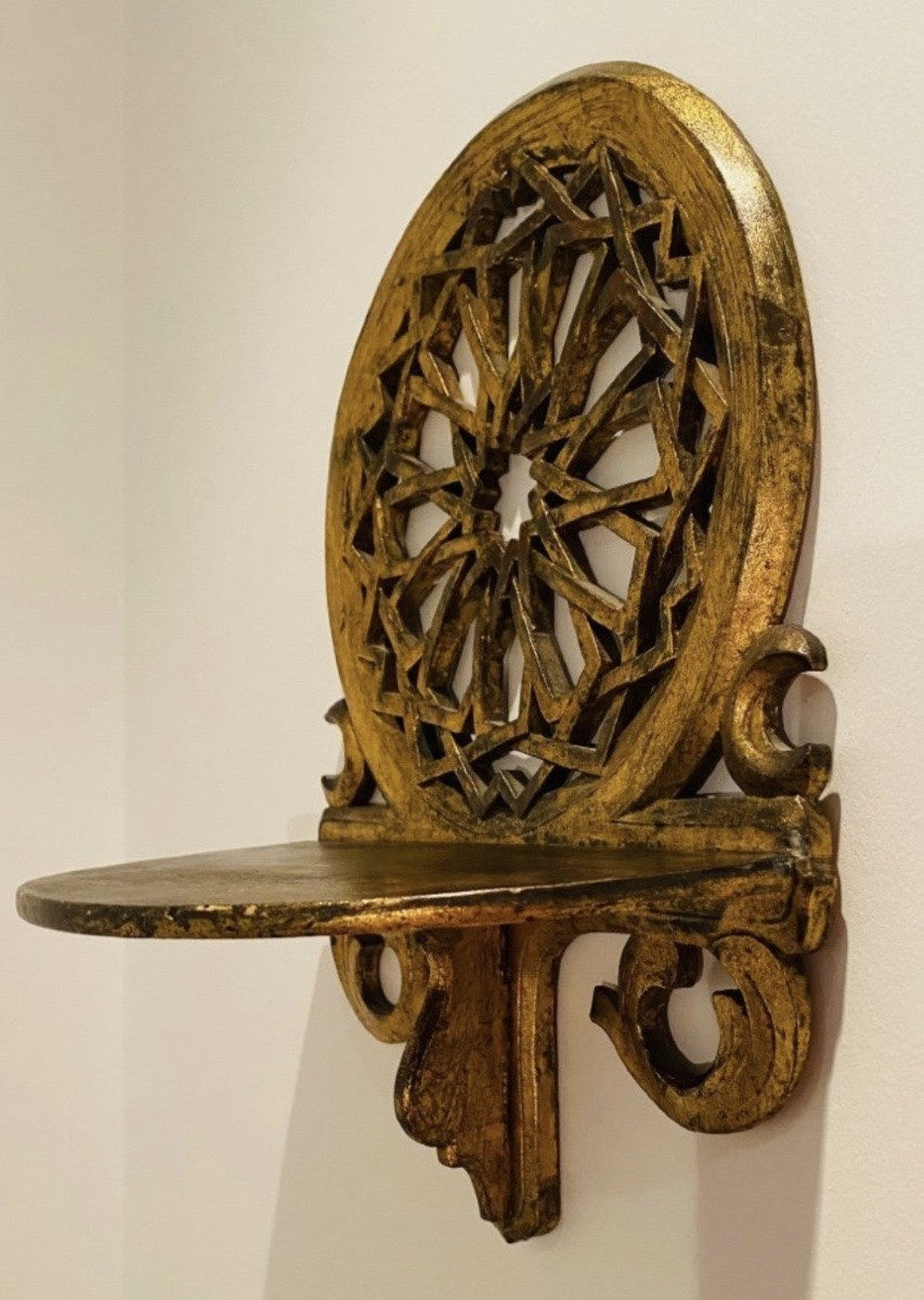 Wall-mounted Shelf In Gilded Wood Eastern Kavukluk - Turban Door First Half Of The 20th Century-photo-7