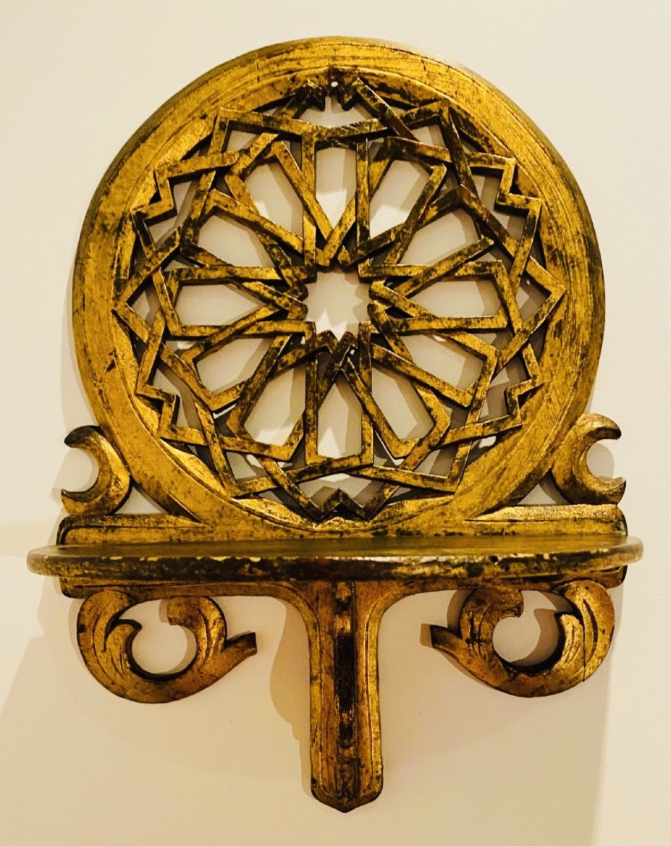 Wall-mounted Shelf In Gilded Wood Eastern Kavukluk - Turban Door First Half Of The 20th Century-photo-8