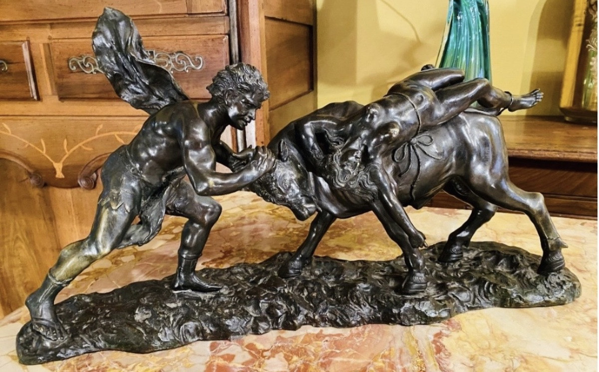 Le Supplice De Dircé - Important Mythological Group In Bronze, Dated 1927-photo-2