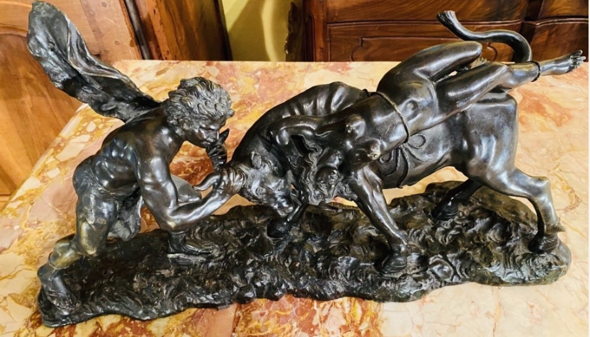 Le Supplice De Dircé - Important Mythological Group In Bronze, Dated 1927-photo-3