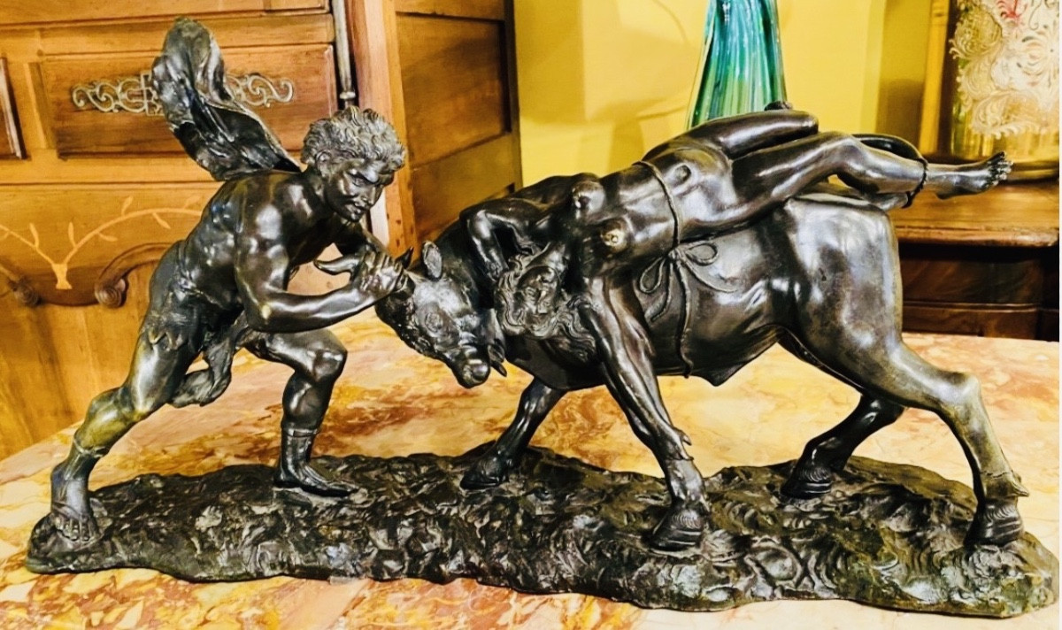 Le Supplice De Dircé - Important Mythological Group In Bronze, Dated 1927