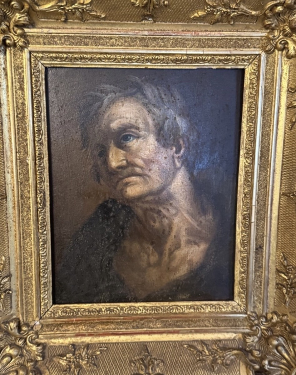 ÉTUDE DE TÊTE DE VIEILLARD - HUILE SUR PANNEAU ÉCOLE ITALIENNE, FIN XVIle - DÉBUT XVIIIe SIÈCLE-photo-4