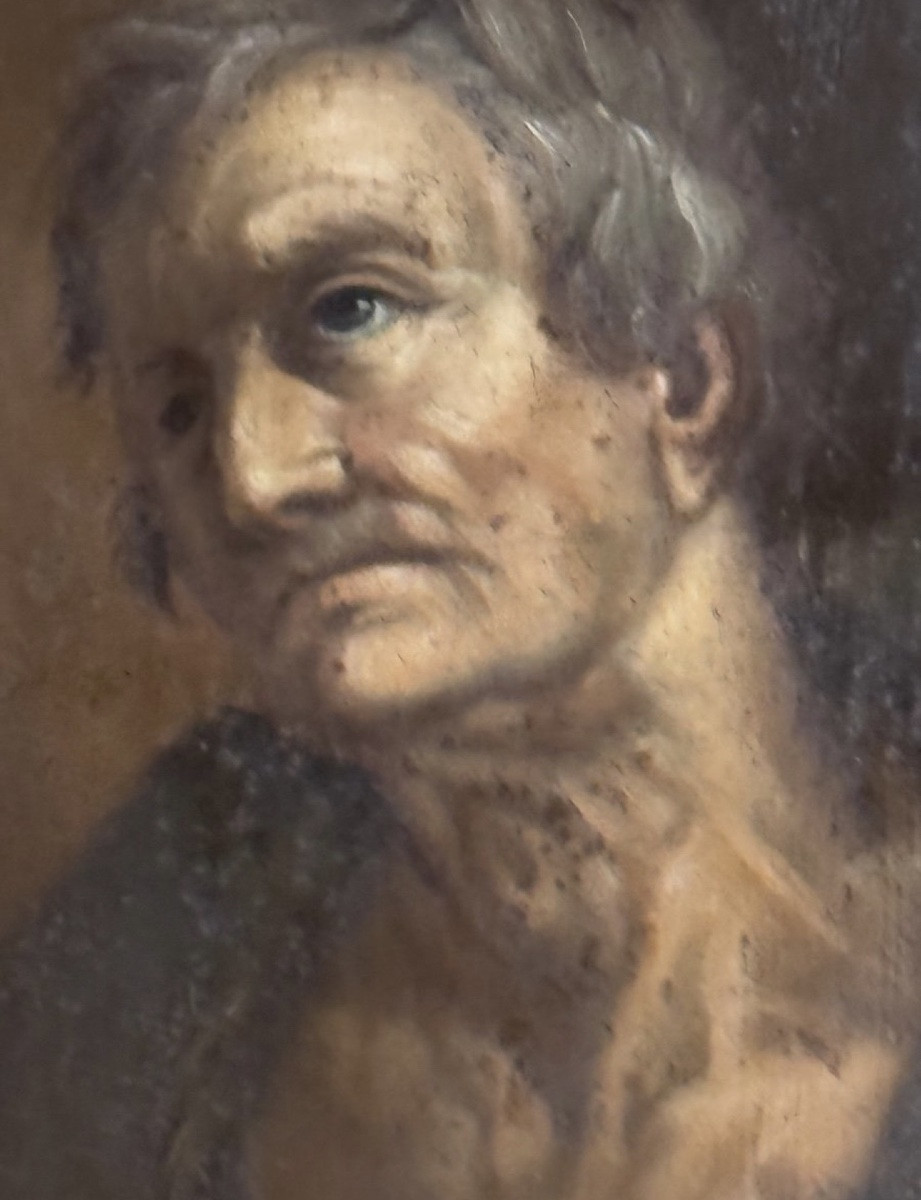 ÉTUDE DE TÊTE DE VIEILLARD - HUILE SUR PANNEAU ÉCOLE ITALIENNE, FIN XVIle - DÉBUT XVIIIe SIÈCLE-photo-5